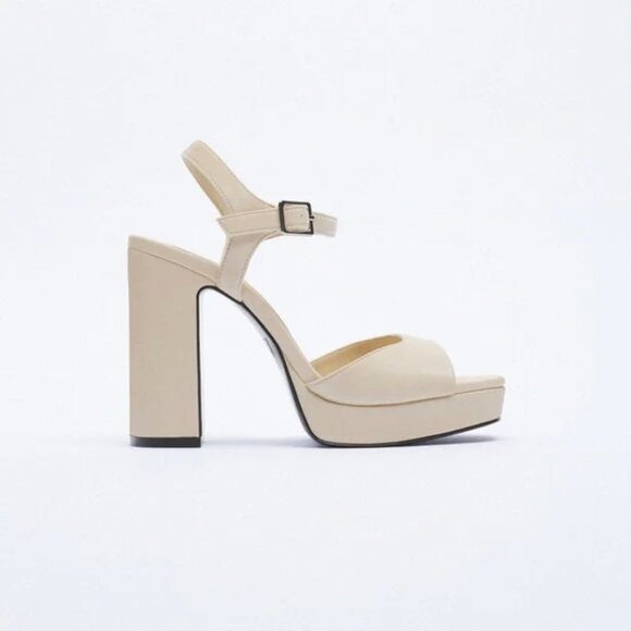 Zara High Heeled Platform Sandals EUR 37 - Picture 2 of 12